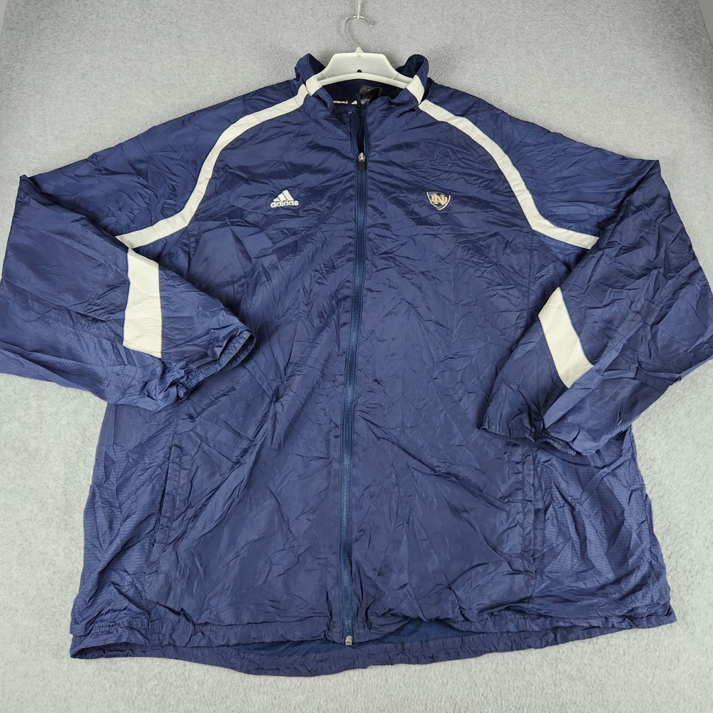 Notre Dame Fighting Irish Windbreaker Jacket Mens 4XL Navy Adidas NCAA Full Zip
